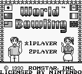 World Bowling title screen for GameBoy